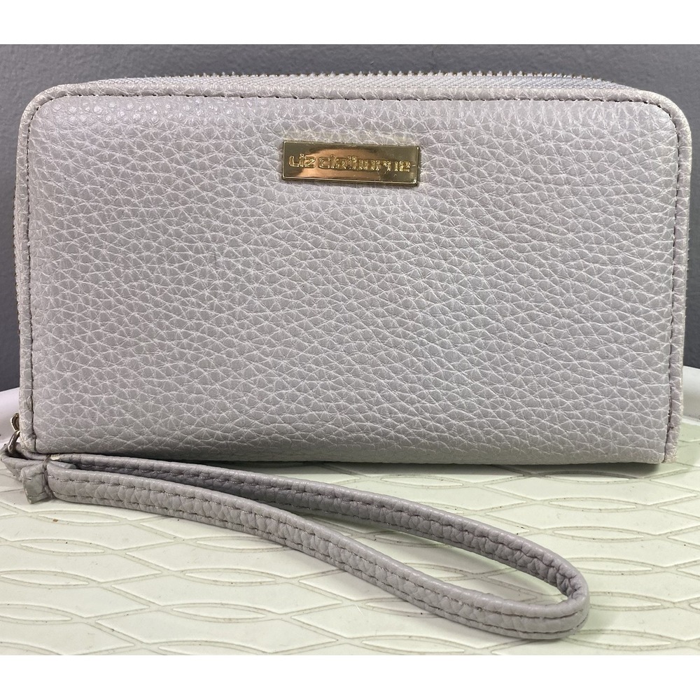 Liz Claiborne Women's Gray Zip Around Wallet/ Credit Card/ Coin Clutch Wristlet